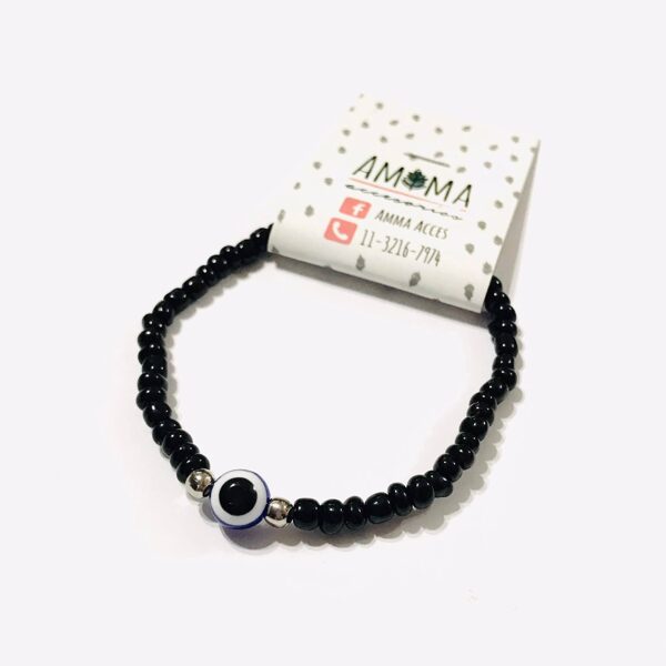 Pulsera amuleto negra con ojo turco $380