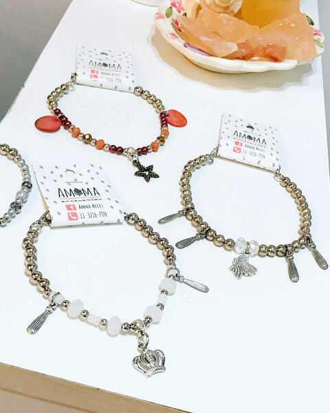 Tobillera en cristales de roca $550