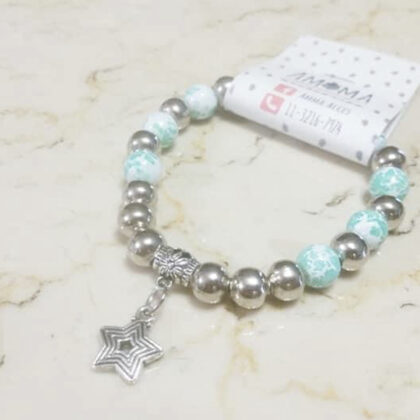 Pulsera elástica “DÁLMATA VERDE” - $380