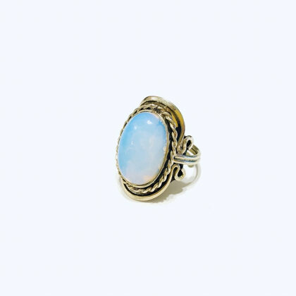 Anillo de PIEDRA DE LA LUNA de alpaca regulable - $1200