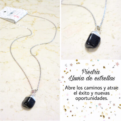 Colgante de acero quirúrgico con dije Piedra de las Estrella y baño de Plata $1450