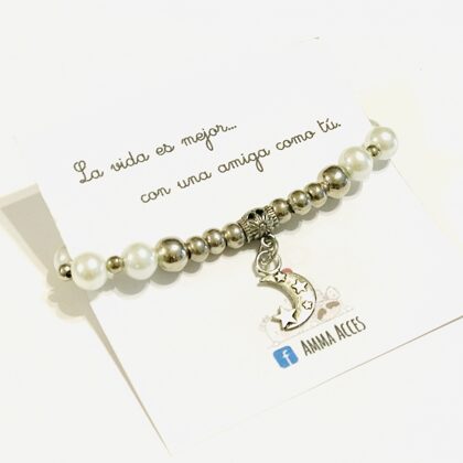 Pulsera elástica con Perlas “LUNITA” - $380