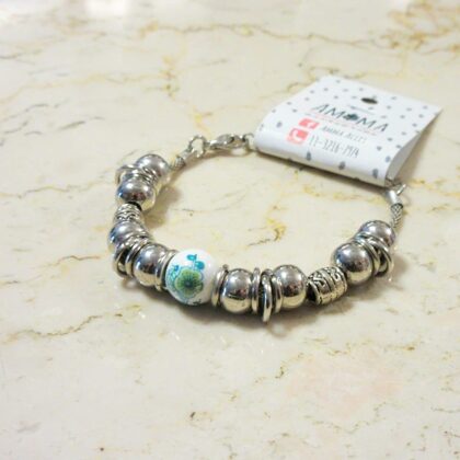 Pulsera con cuenta de Cerámica y detalles - $480