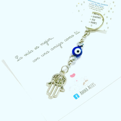 Llavero PROTECTOR con OJO TURCO Y MANITO DE FÁTIMA - $430